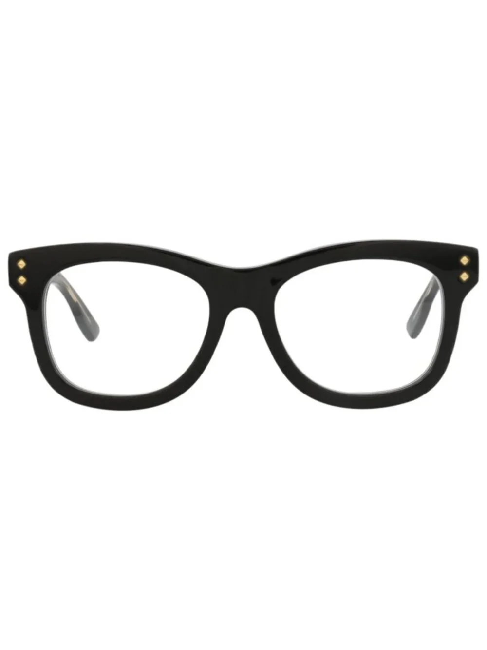 New Gucci Women's Eyeglasses Square Rectangle Acetate Frame Black Black
